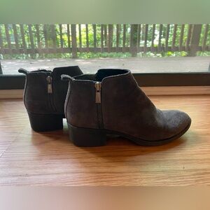 Grey suede booties